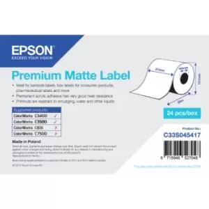 Image of Epson C33S045417 Original Premium Matte Continuous Ticket Roll 51mm x 35m - 24 Pack