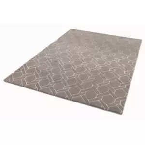 Image of Asiatic Carpets Nexus Hand Tufted Rug Fine Lines Grey/Silver - 120 x 170cm