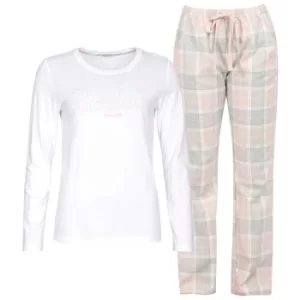 Image of Barbour Womens Phoebe PJ Set Pink Tartan XS