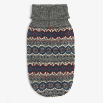 Image of Barbour Case Fair Isle Dog Jumper - Grey - M