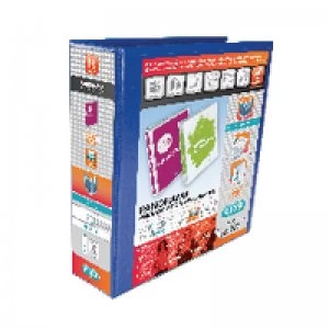 Image of Elba Panorama A4 Presentation Binder 4D-Ring 65mm Blue (Pack of 4)