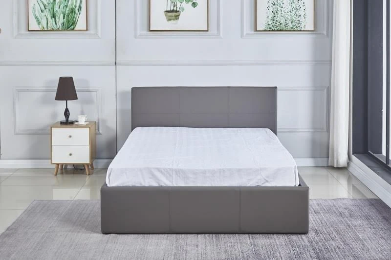Image of KOSY KOALA KOSY KOALA Ottoman Storage Leather Bed Side Lift Grey 3ft Single Bed Bonnell Spring high-density foam Mattress Grey Single Unisex 506071158