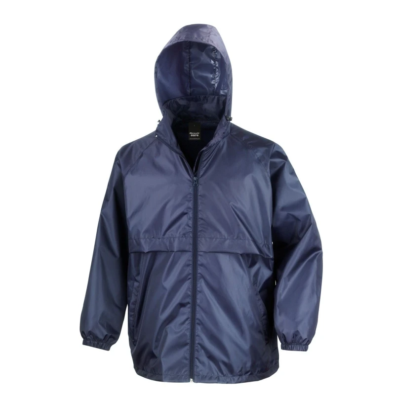 Image of Result Core Mens Lined Lightweight Waterproof Jacket in Navy Size: XS Navy Male XS