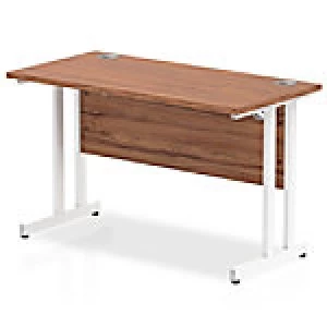 Image of Impulse 1200/600 Rectangle White Cantilever Leg Desk Walnut