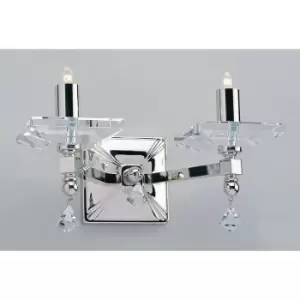 Image of Impex Capri Optic Crystal Nickel Candle Wall Lamp