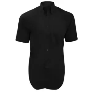 Image of Kustom Kit Mens Short Sleeve Corporate Oxford Shirt (14.5inch) (Black)