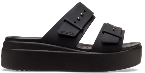 image of Crocs Women Brooklyn Buckle Sandals Black 6