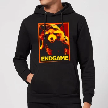 Image of Avengers Endgame Rocket Poster Hoodie - Black - S