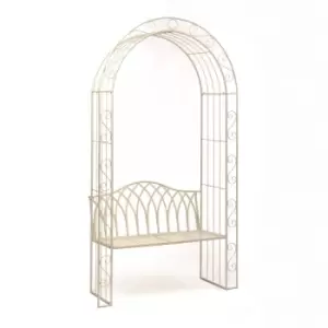 image of Suntime Gloucester 122cm White Cast Iron Arch and Bench