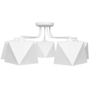 image of Adamant Multi Arm Semi Flush Ceiling Light White 75cm