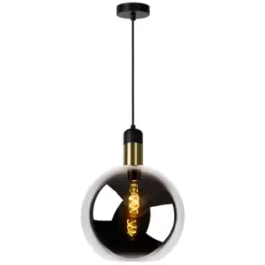 image of Lucide JULIUS - Pendant Light - Ø28cm - 1xE27 - Smoke Grey