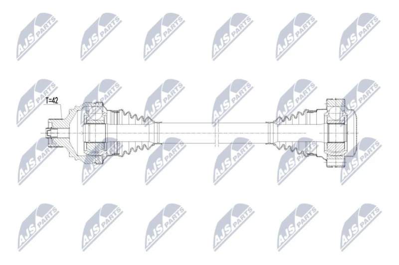 Image of NTY NPW-AU-083 Drive shaft Automatic Transmission, Rear Axle Left Drive Shaft (13)