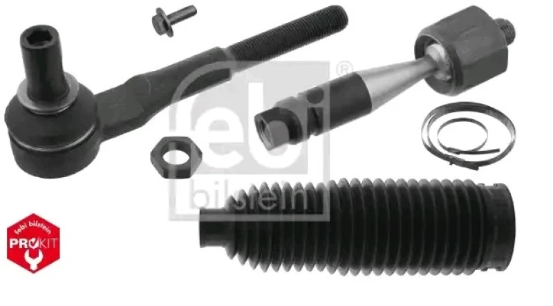 Image of FEBI BILSTEIN 49040 Tie Rod OE Turbo NEW, Front Axle Left, with bellow Rod Assembly (284)