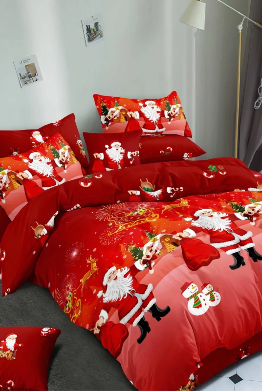 Image of Ezysleep Red Santa Christmas Duvet Set King, Red REDSANTAKING