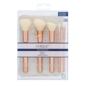 image of Royal & Langnickel 6 Piece Chique Make Up Brushes Face Fix Kit - Rose Gold