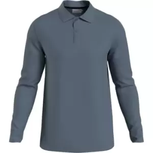 image of CALVIN KLEIN Smooth Cotton Slim Ls Polo - Grey