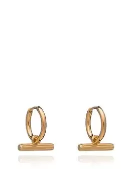 image of Rachel Jackson London Mini T Bar Gold Huggie Hoop Earrings