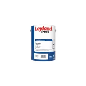 Image of Trade Vinyl Matt Emulsion Paint - Brilliant White - 5L - Brilliant White - Leyland