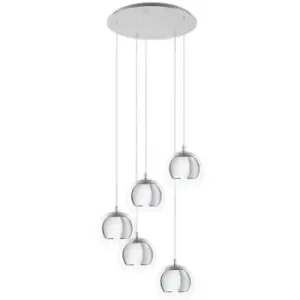 image of Eglo Rocamar 5 Lamp Cluster Pendant Ceiling Light Chrome