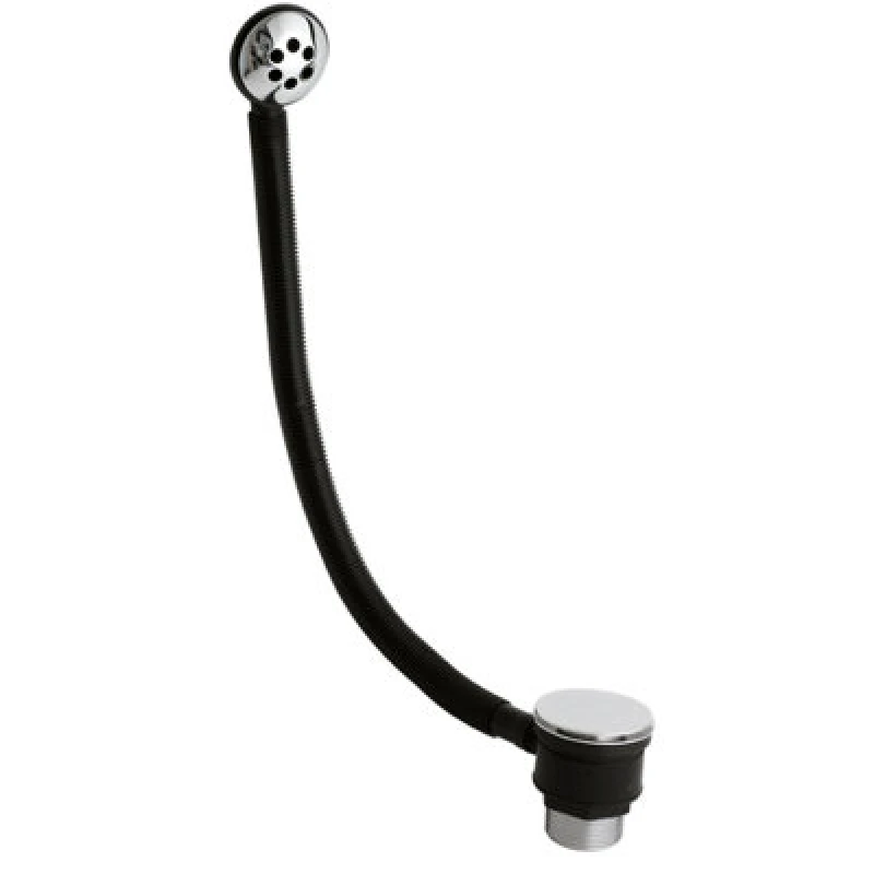 Image of Balterley Bath Push Button Waste with Round Overflow for Baths up to 3mm Thick Silver unisex