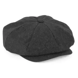Image of Beechfield Unisex Adults Melton Wool Baker Boy Cap (L/XL) (Charcoal Marl)