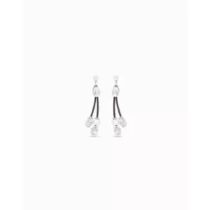 Image of Bond White Leather Pearl Shell Earrings