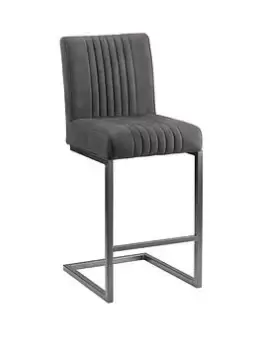 image of Julian Bowen Set Of 2 Brooklyn Bar Stools - Charcoal Grey