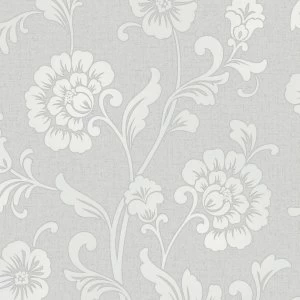 Image of Fine Decor Fine Decor Quartz Floral Wallpaper - Silver