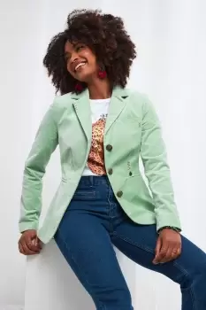 image of Mint Green Single Breasted Moleskin Blazer