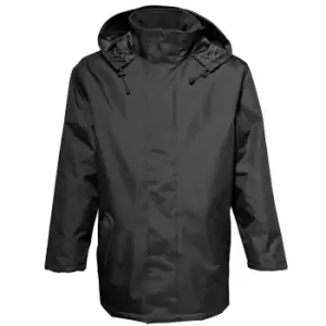 image of 2786 Mens Plain Parka Jacket (Water & Wind Resistant) (L) (Black)