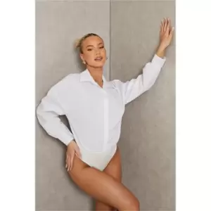 image of I Saw It First White Long Sleeve Shirt Bodysuit - White