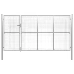 Vidaxl Garden Gate Steel 350X150 Cm Silver