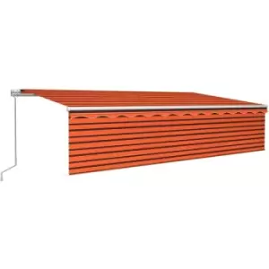 Image of Manual Retractable Awning with Blind 6x3m Orange&Brown vidaXL - Multicolour
