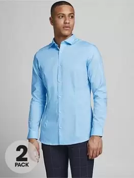 Image of Jack & Jones Parma 2 Pack Shirt - Blue Size M, Men