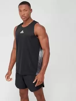 Image of adidas Train HIIT Side Graffic Vest - Black, Size L, Men