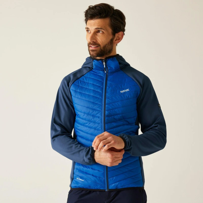 Image of Regatta Regatta Men Andreson Hybrid Insulated Baffled Jacket in Blue Size: X-Large Blue XL Male 5063516134466