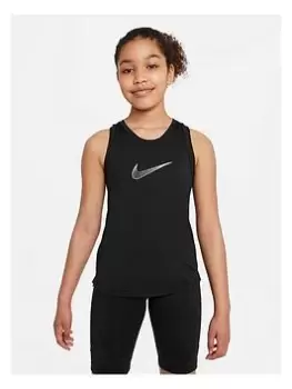 image of Nike Girls Nike Dri-fit One Tank Gx, Black/White Size XL Women