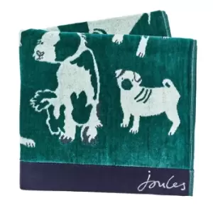 image of Joules Dogs Of Welland Cotton Towels - Green