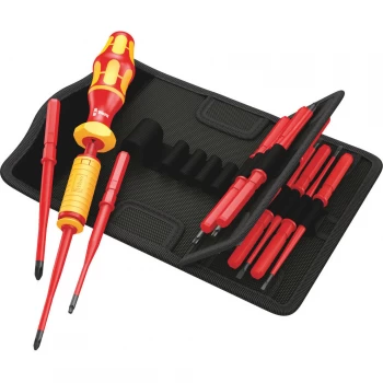 Image of Wera KK VDE 60iS/65iS/67iS/15 VDE Interchangeable bits set 15 Piece Slot, Phillips, Pozidriv, TORX socket, Plus/Minus