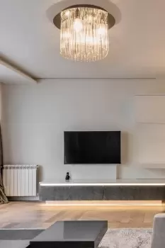 Image of Crystal Bathroom Ceiling Light 4 Lights Semi-Flush Crystal Rods