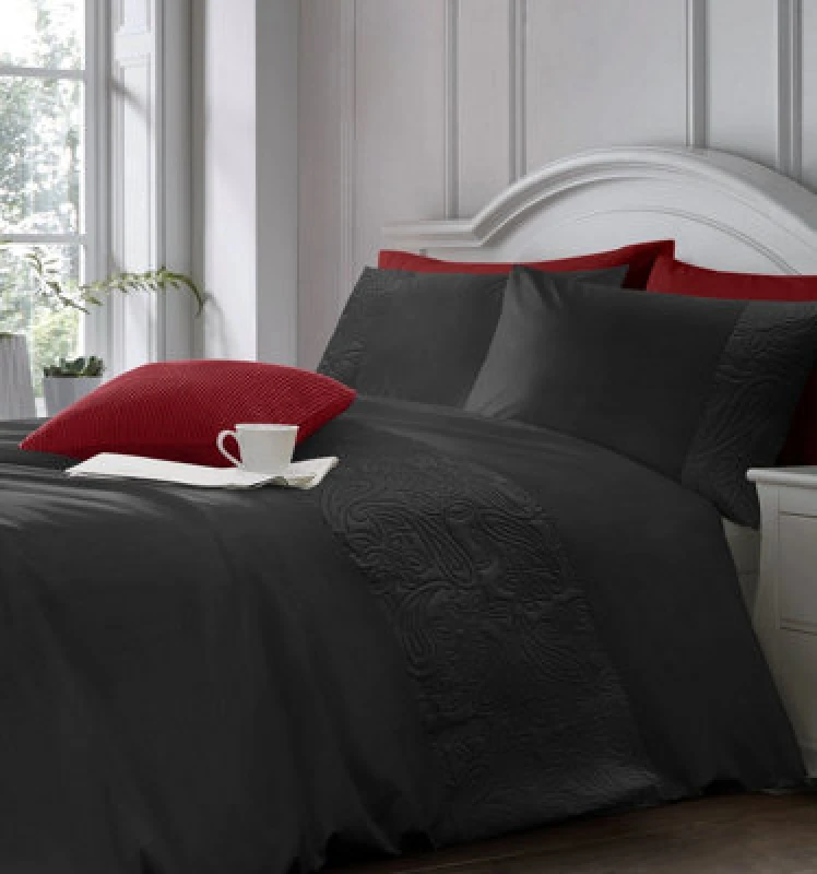 Image of Intimates Black Alexis Duvet Cover And Pillowcase Set Single