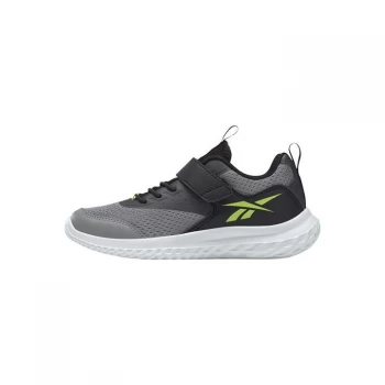 Image of Reebok Rush Runner 4 Alt Shoes Kids - Pure Grey 5 / Black / Acid Yel