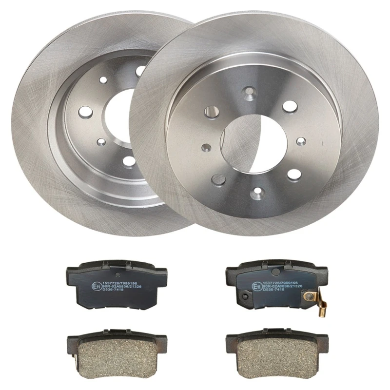 Image of RIDEX 3405B2339 Brake disc and pads set Rear Axle, Brake Disc Type: Solid, with acoustic wear warning Brake Set,disc brakes (3405)