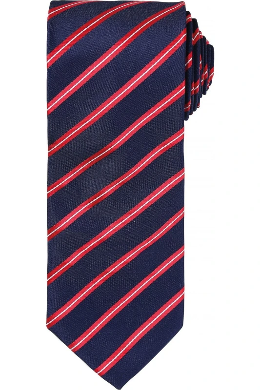 Image of Premier Premier Men Sports Stripe Pattern Formal Work Tie in Navy Navy One Size Male 5057080770809
