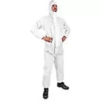 Image of Click Once Protective Coverall With Hood Polyproylene, Polyethylene XXL White