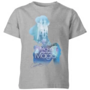 image of Disney Princess Filled Silhouette Cinderella Kids T-Shirt - Grey - 11-12 Years