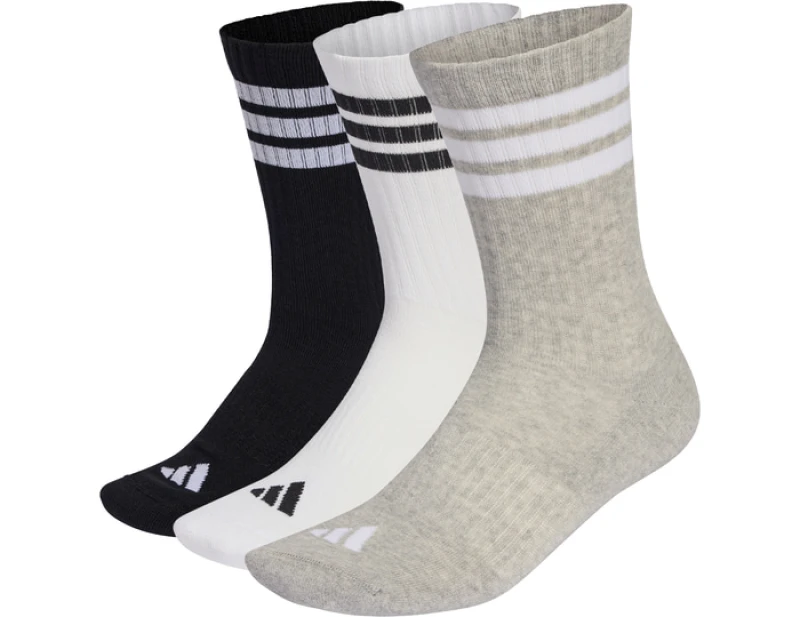 Image of Adidas 3 Stripes Crew 3er Pack Socks Grey M