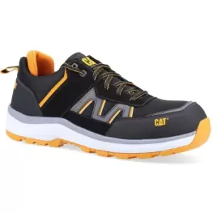 Image of Caterpillar - Mens Accelerate Leather Safety Trainers (6 UK) (Orange/Black/White) - Orange/Black/White
