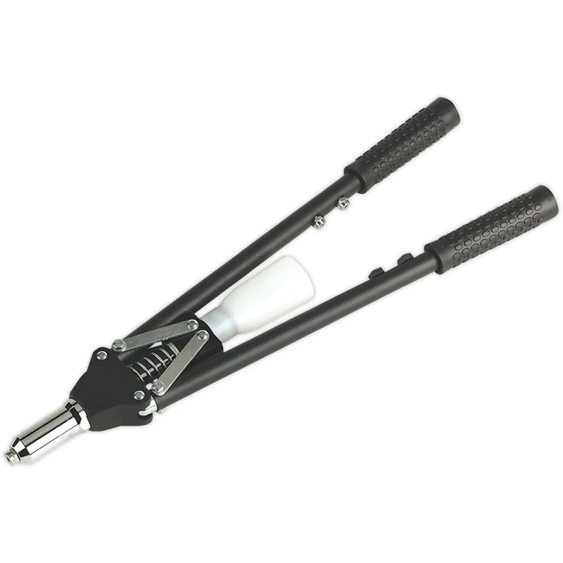 Image of Loops Heavy Duty Long Arm Riveter with Collection Bowl - Adjustable Nozzle Rivet Gun Multi