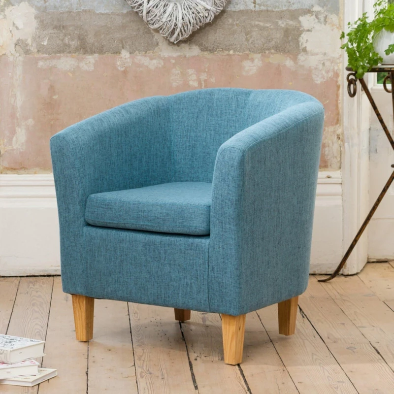 Image of Artemis Home Alderwood 68cm Wide Fabric Tub Chair Armchair in Teal Teal Unisex